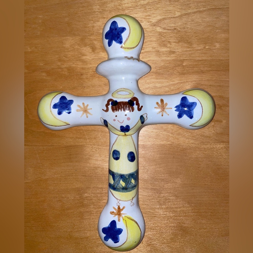 A La Carte Vintage Mexican Pottery Cross
